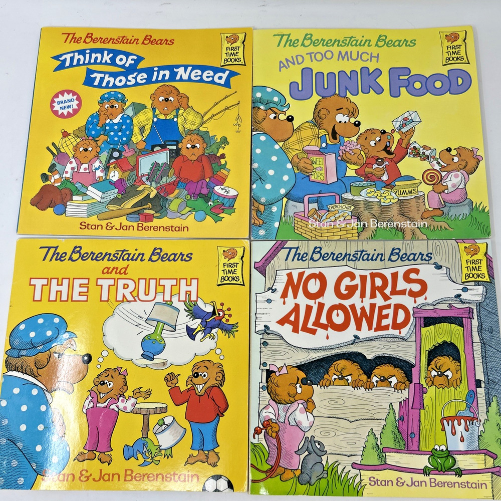 Berenstain‎ Bears Book Lot of 4 by Stan Jan Berenstein Vintage 80s